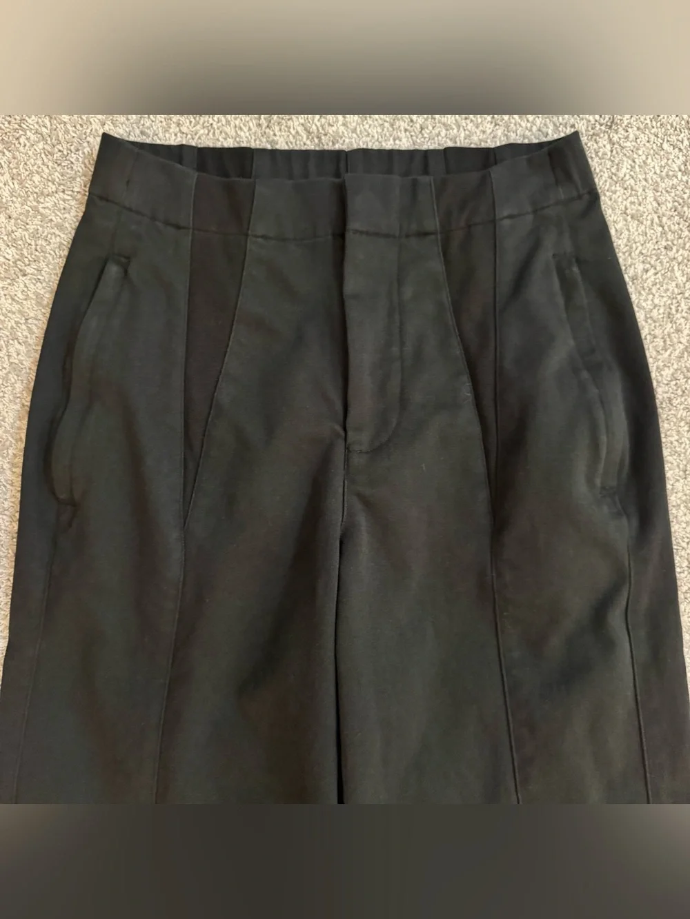 Alo High-Waist On Point Moto Trouser Women's Size S Black Wide Leg Pants